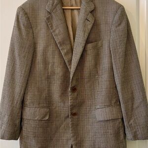 Vintage - Brooks Brothers Brown Mini Houndstooth Sport Coat Loro Piana Wool 42L